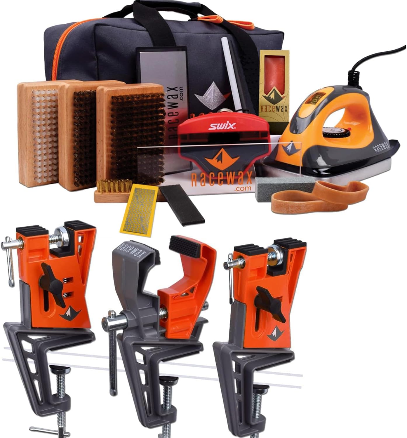 RaceWax Digital Elite Ski Wax Tuning Kit + Metal World Cup Ski Vise