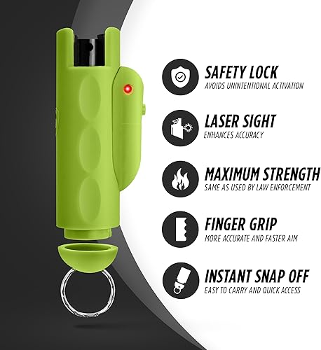 Miniatura 2 de World's Only Laser Sight Pepper Spray, Guard Dog AccuFire 2, llavero de asistencia láser con spray de pimienta de liberación instantánea, rango de
