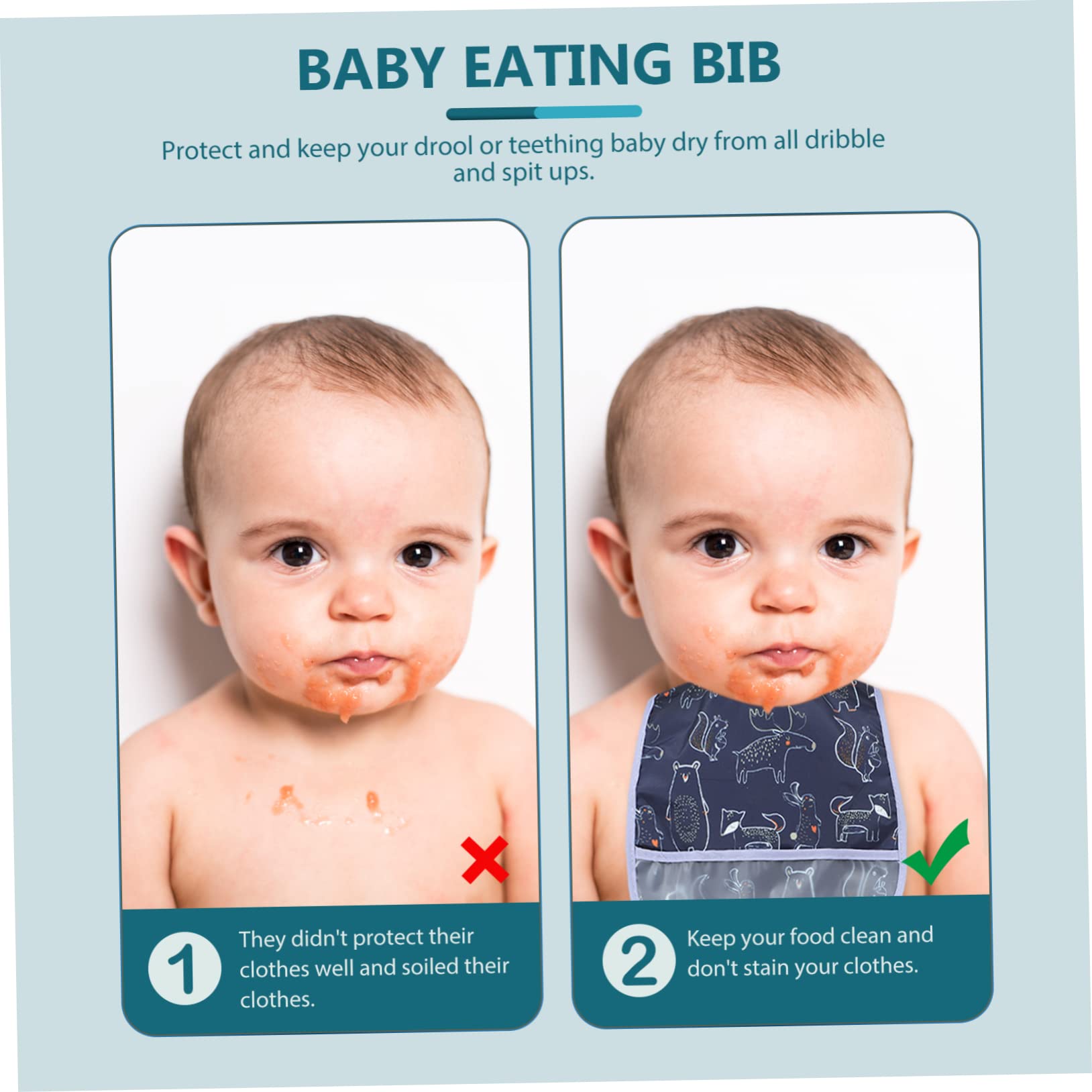 Abaodam 15 Stk Wasserdichtes Lätzchen Essen Lätzchen Zum Füttern Von Kleinkindern Speichel Lätzchen Neugeborenes Sabberndes Lätzchen Wasserdichtes Babylätzchen -lätzchen Polyester