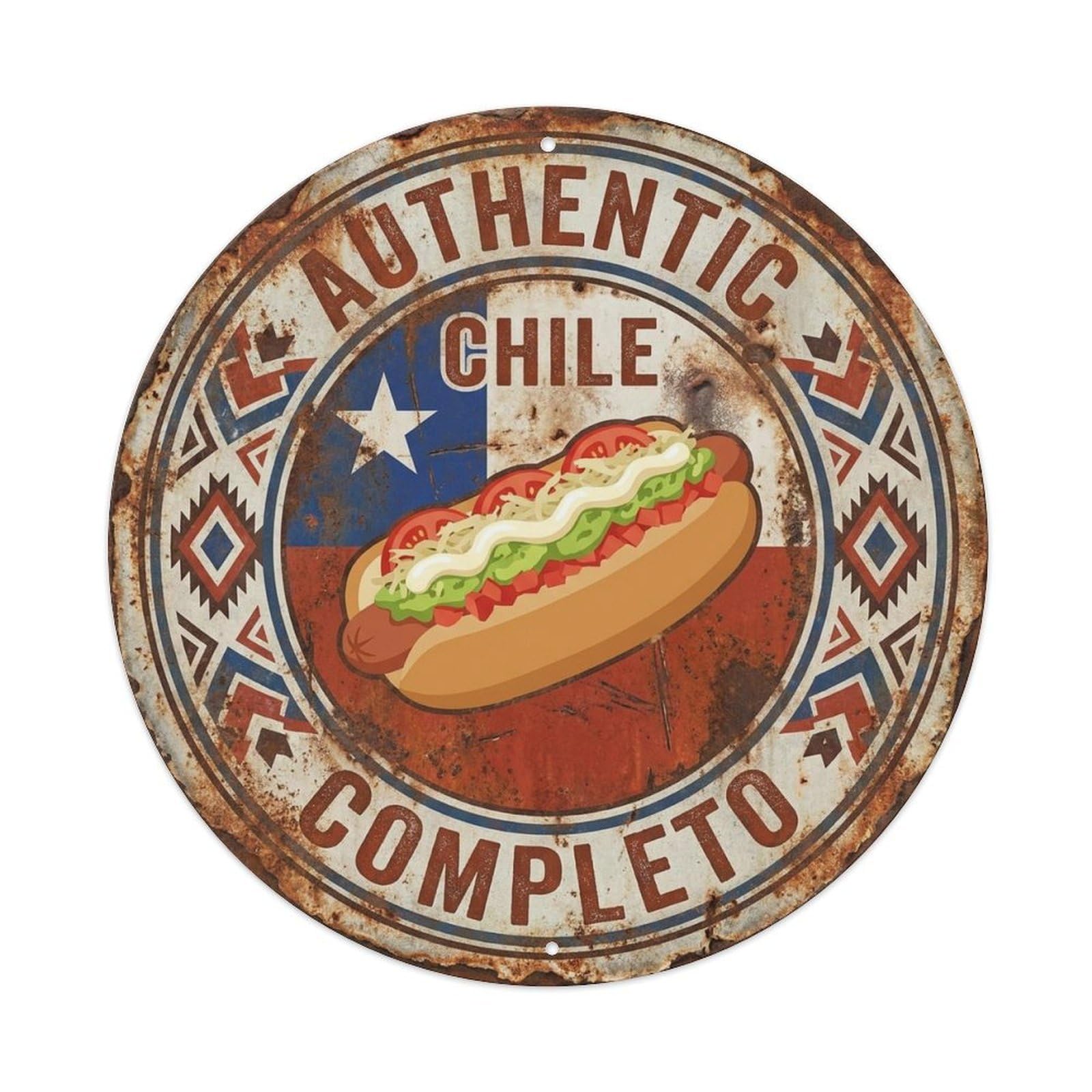 Chile Travel Completo Chilean Street Food Cuisine Metal Tin Sign