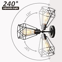 Vista 3 de Aplique de Pared Enchufable, Apliques de Pared Industriales Iluminación de Pared, Lámpara de Pared Vintage con Cable de Enchufe, Aplique Negro