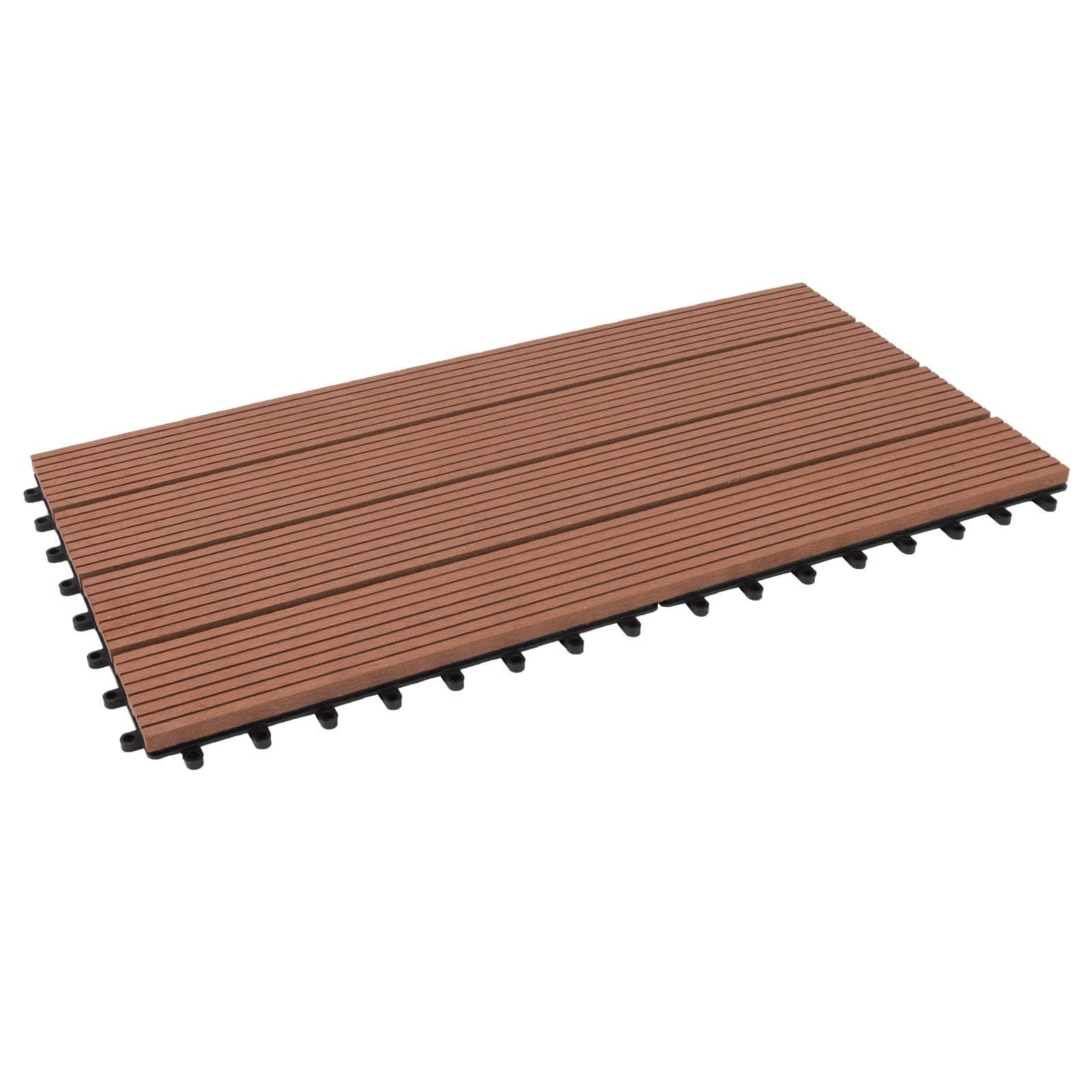 Floordirekt || Royal | Caillebotis Emboîtables | Qualité Supérieure Résistant aux intempéries | Idéales Sol Extérieur, Terrasse, Balcon | 1m² | 60x30cm, Marron Clair