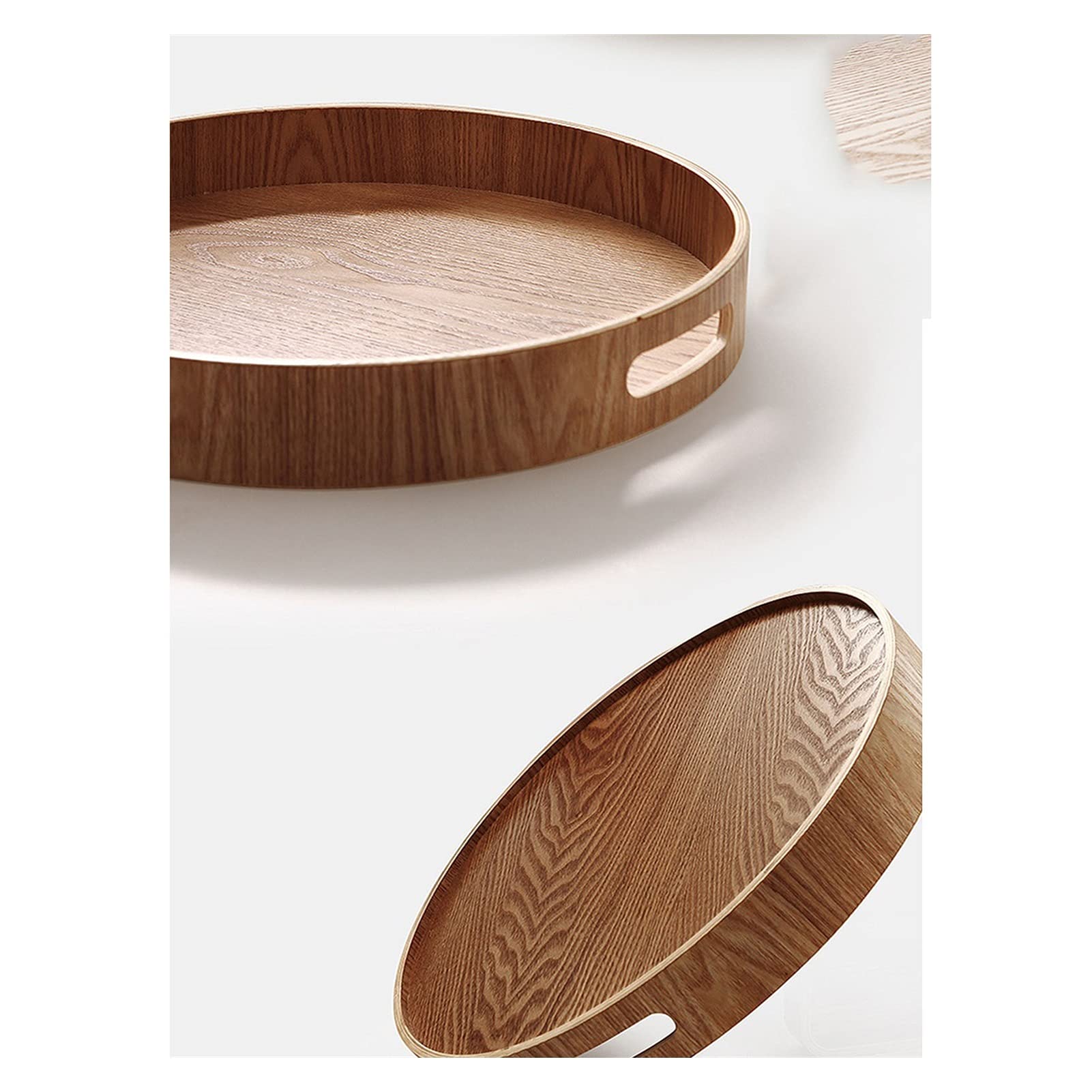 Bandeja Bandeja redonda de la bandeja de la comida de madera Tea Tea Coffee Bandeja de cena con asas de cena Sirviendo bandejas para té Frutas de café Fiestas Bandeja Antideslizante ( Size : Xl )