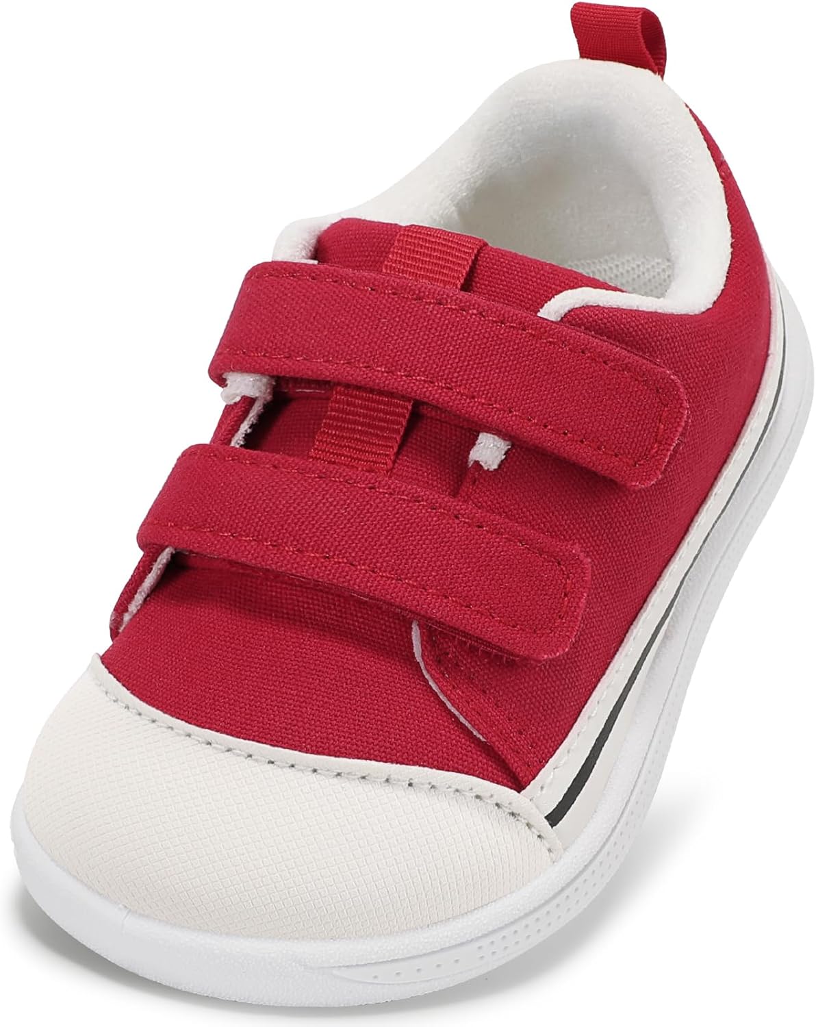 STQ Toddler Wide Toe Box Shoe Girl Boy Barefoot Hook and Loops Non-Slip Walking Baby Sneakers