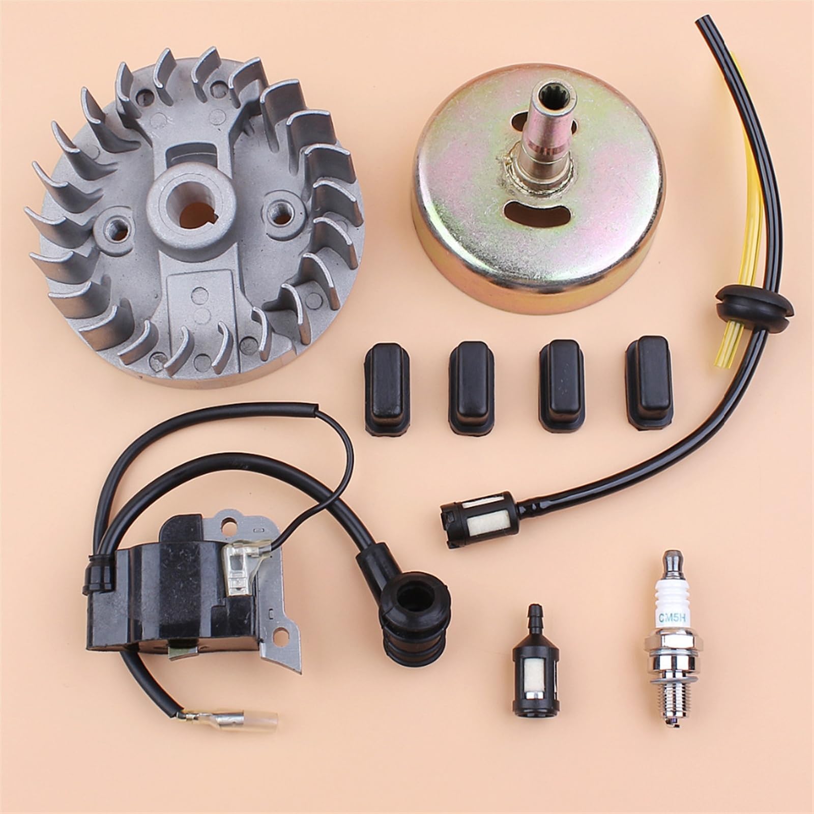 DUNLAP Kit de Tambor de Embrague 9T de Bobina de Encendido de Volante Apto for GX35 GX 35 35CC, Motor de Gasolina pequeño de 4 Tiempos, repuestos for desbrozadora