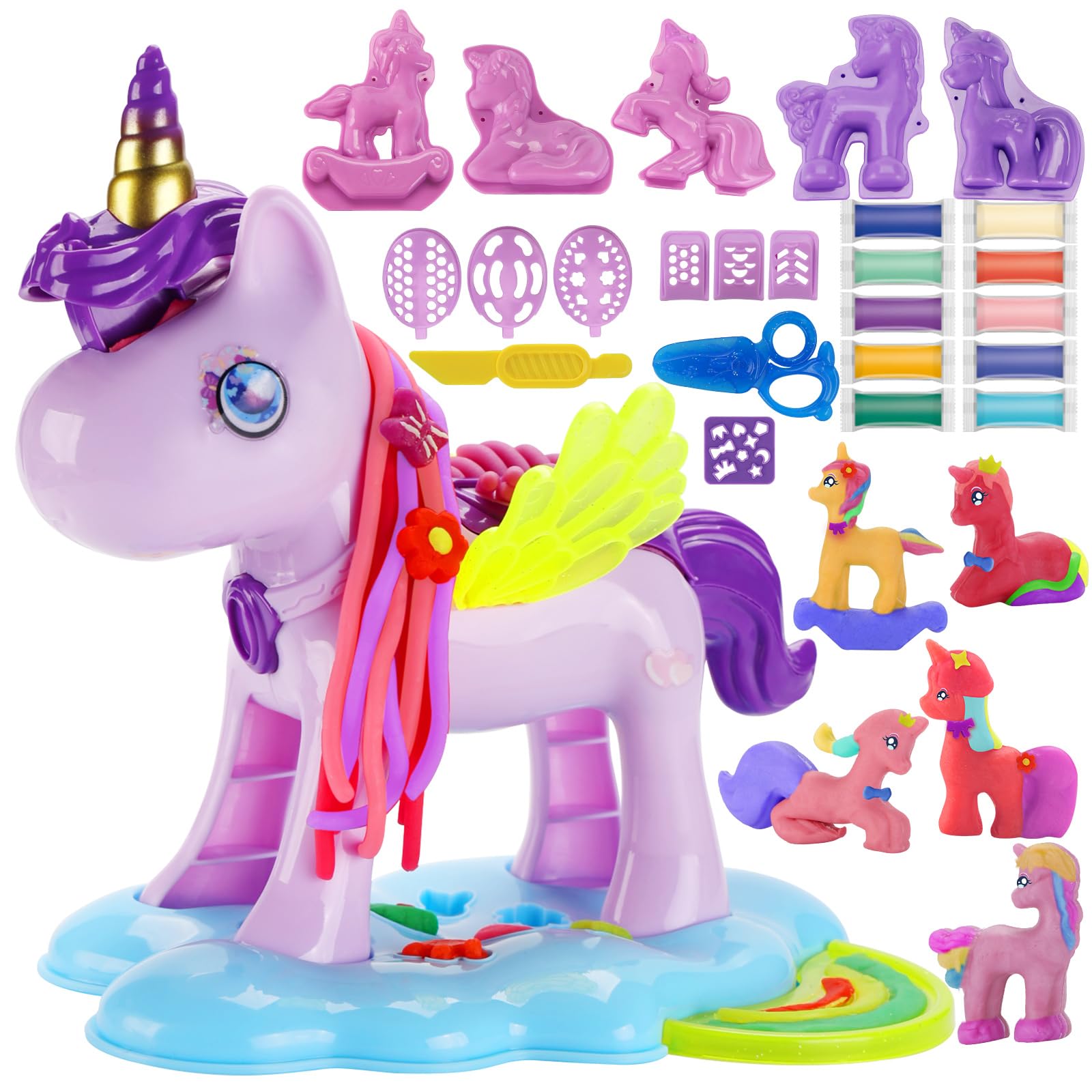 Amazon.com: Crelloci Unicorn Color Dough Sets for Kids Ages 4-5