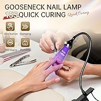 Vista 2 de AORAEM Lámpara de uñas LED para manicura de uñas, luz de curado con cuello de cisne negro y abrazadera para uñas de gel