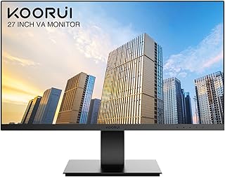KOORUI 27 Inch Business Computer Monitor, FHD 1080p 75hz Desktop Monitor, Ultra Thin Eye Care Bezel HDMI VGA Ports LED Monitor for PC, Black