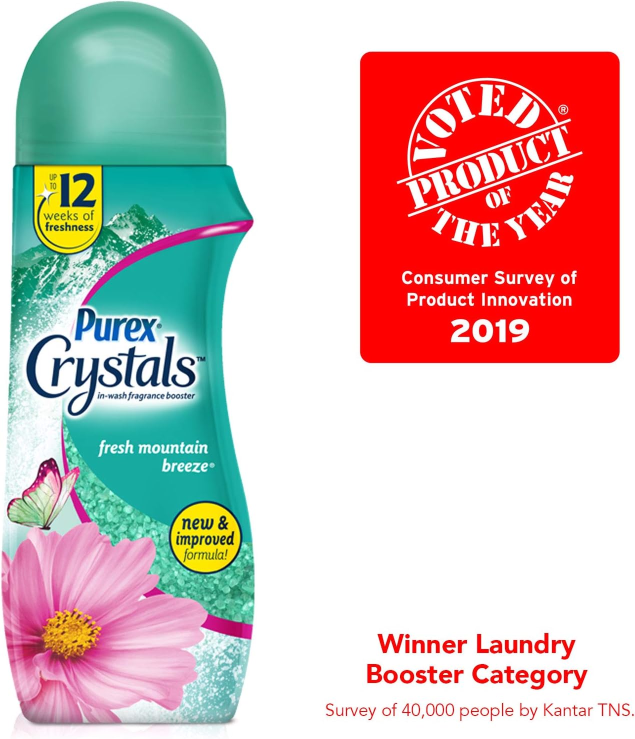 Purex Crystals in-Wash Fragrance and Scent Booster, Fresh Mountain Breeze, 15.5 Ounce (Pack of 4)