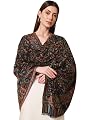 Pashmoda- - Women’s Kaani Wool Blend Shawl, Wrap (Black)