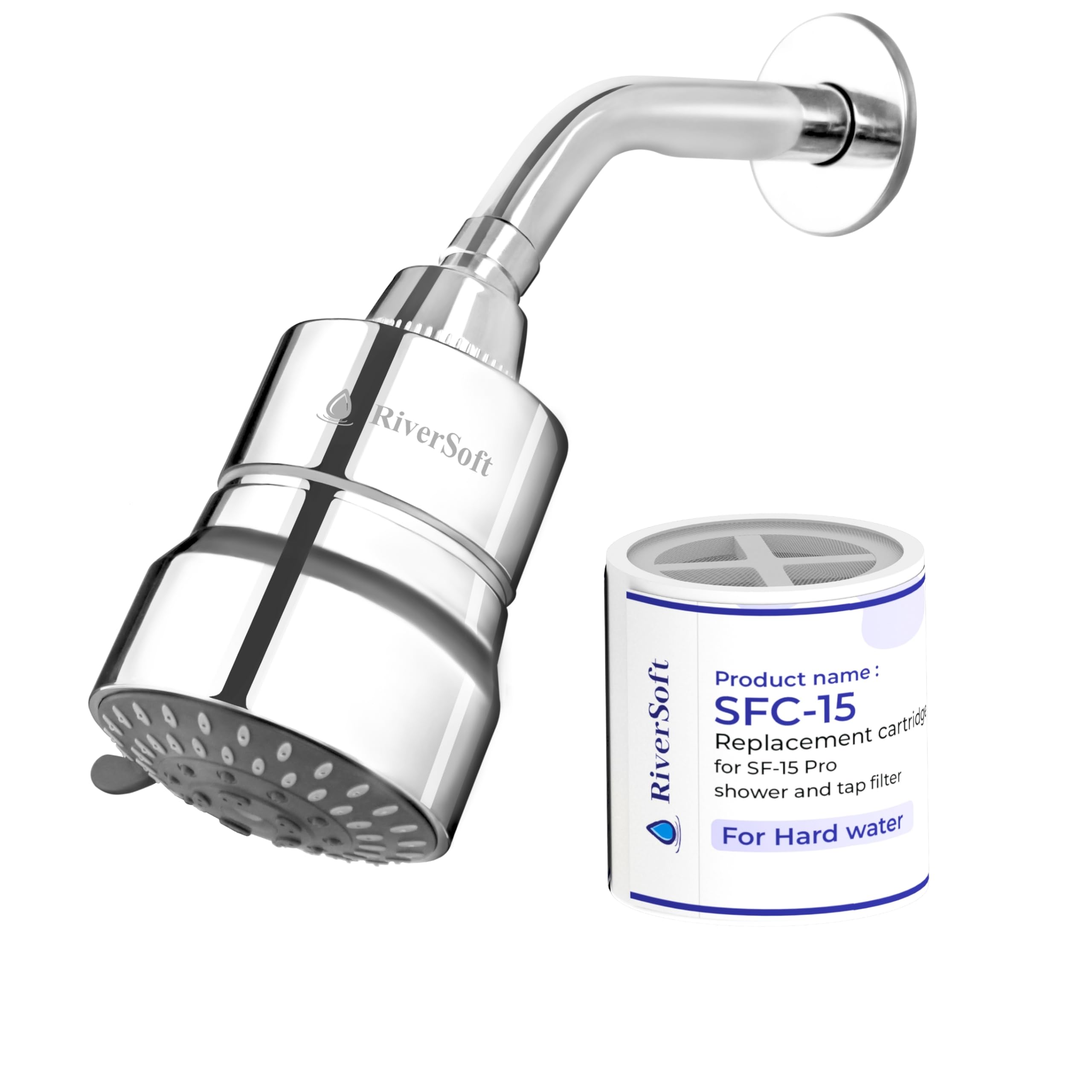 RiverSoft DIVA-05 shower filter for hard water with 15 stages with extra cartridge | 5 Mode Spray Setting | Water Softener for Bathroom | Water Saving mist mode (Chrome, Pack of 1) (B0D76CKL28) Amazon Price History, Amazon Price Tracker