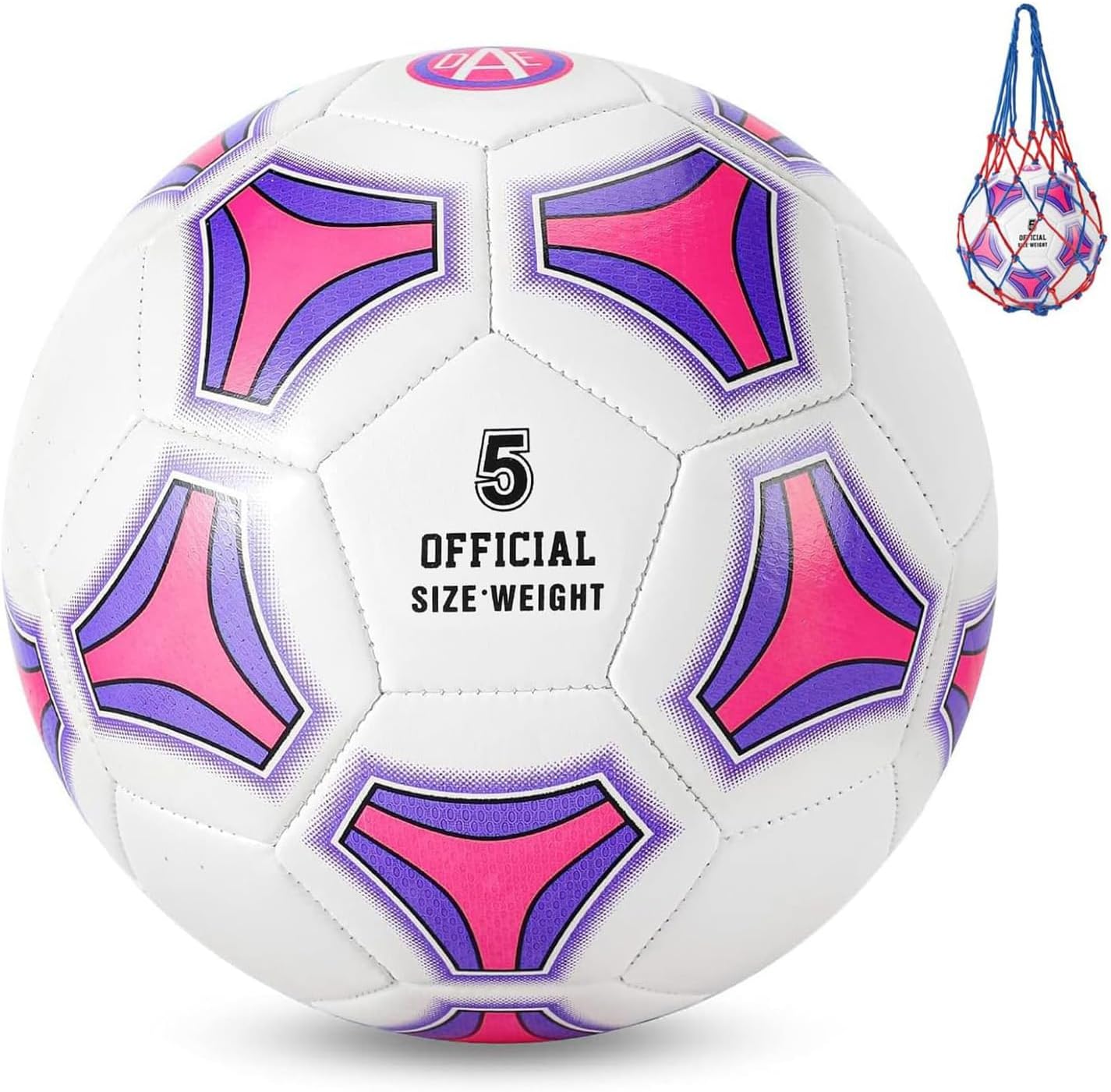 STEEFAN Pink Soccer Ball Full Size 3/4/5 for Kids Outdoor Play,Color Change Soccer Stuff with Official Size Ball Needles and Air Pump,Gift for Kid Teen Girl Junior,Indoor Outdoor Game Soccer Ball