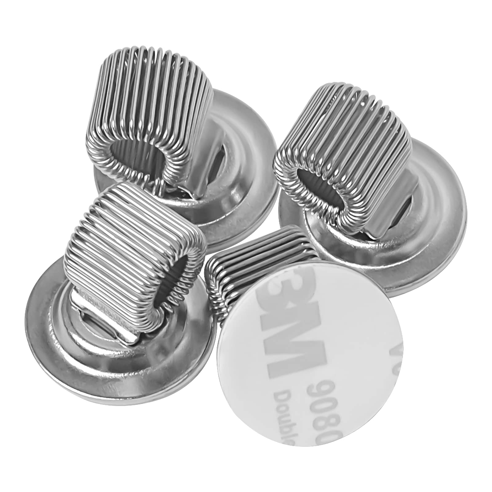 ITME 4 Pcs Self-Adhesive Pen Holder Clips Adjustable Spring Loop Fit for Any Size Pens Manganese Steel Pen Holder 360 Degree Rotating Pen Holder Clips with Adhesive Back for Home/Office/School