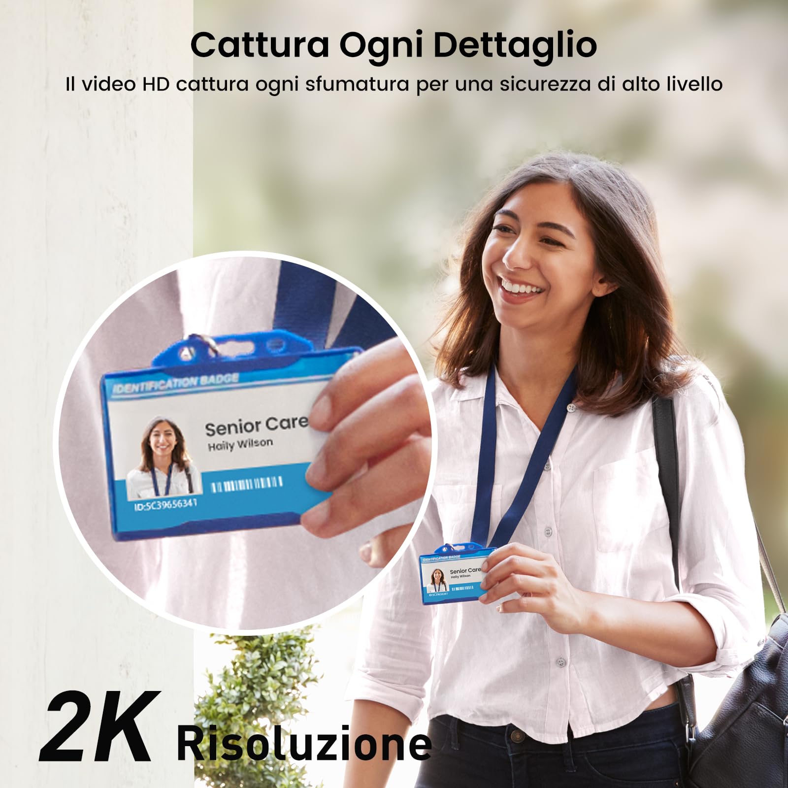 aosu 2K Videocitofono WiFi, Angolo Visuale 170°, Rilevamento Pacchi | Rilevamento PIR per Porta d'Ingresso, Audio Bidirezionale, Visione Notturna, Wi-Fi 2.4GHz, IP65, Compatibile con Alexa