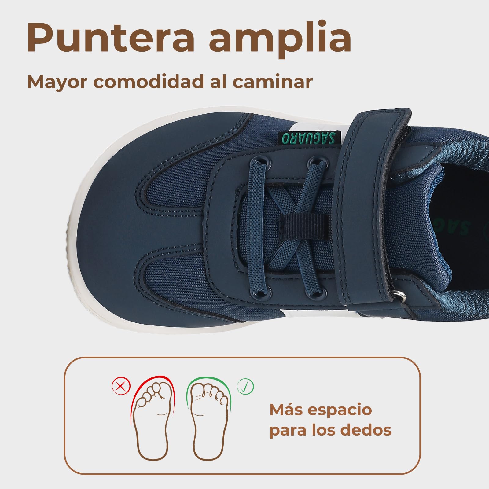 SAGUARO Zapatillas Barefoot Casual Niños Calzado Respetuoso con Suela Plana y Puntera Ancha,Gr.25-35
