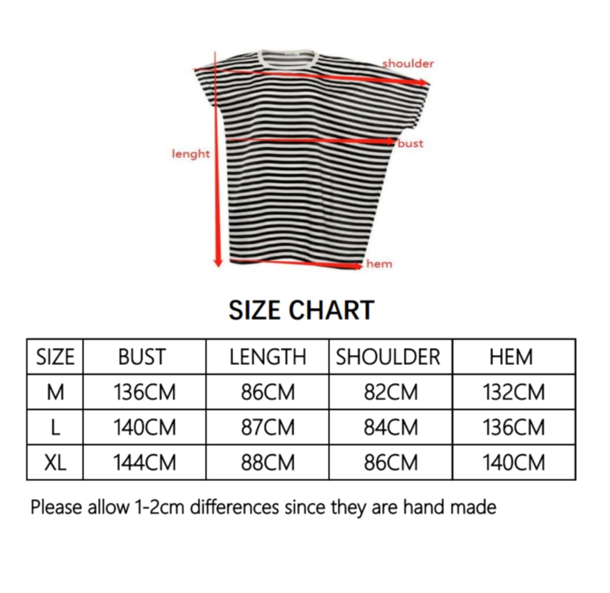 Damen Nachthemd Sleepdress 100% Seide, Schwarz/Weiß gestreift