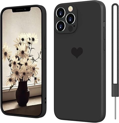 Funda para iPhone 12 Pro Max, funda delgada de silicona suave de gel de goma suave, diseño de corazón, a prueba de golpes, protección contra caídas