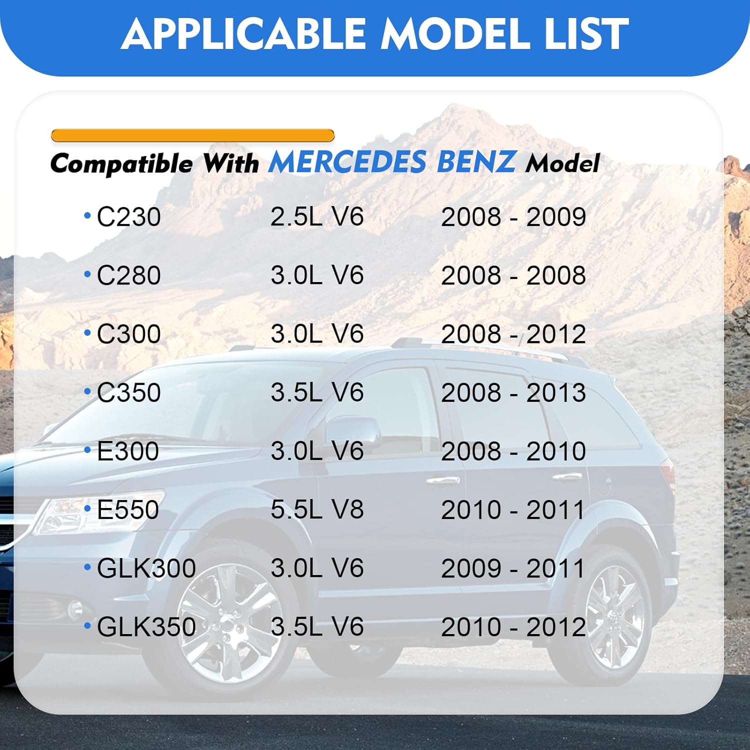 Engine & Cabin Air Filter & Oil Filter Set for Mercedes Benz 2.5L-C230(2008-09); 3.0L-C280(2008) C300(2008-12) E300(2008-10) GLK300(2009-11); 3.5L-C350(2008-13) GLK350(2010-12) A1120940604 CUK29005