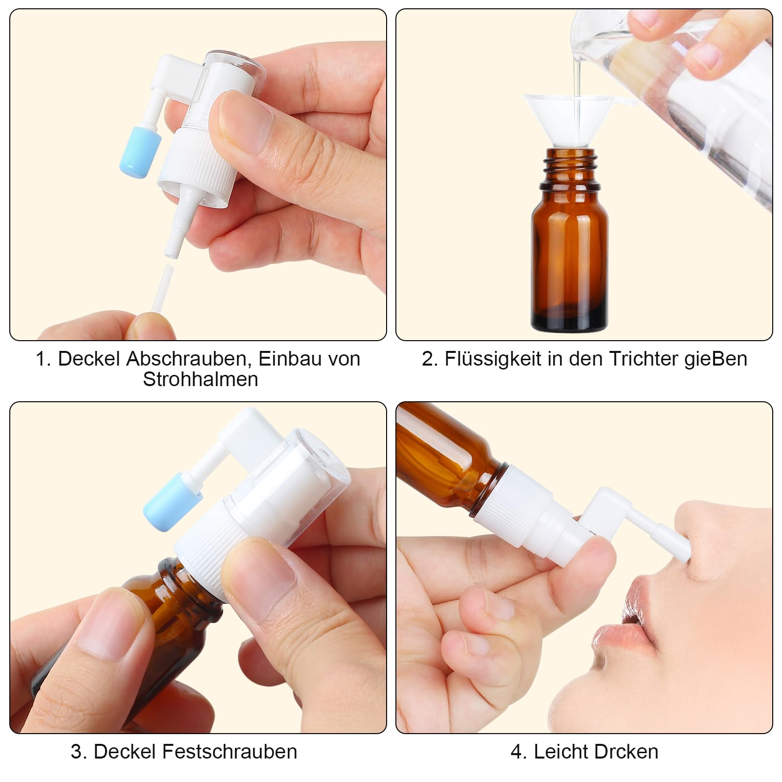 6 Flaconi Spray Nasale 10 Ml - Nebulizzatore Ricaricabile Per Liquidi - Foto 11