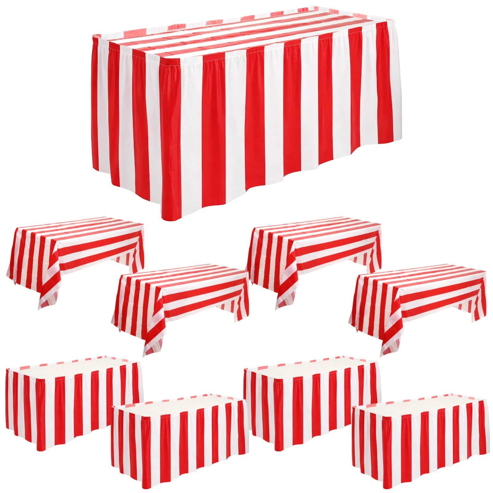 Fournitures de fête cirque BOSREROY avec 4 nappes jetables rayées