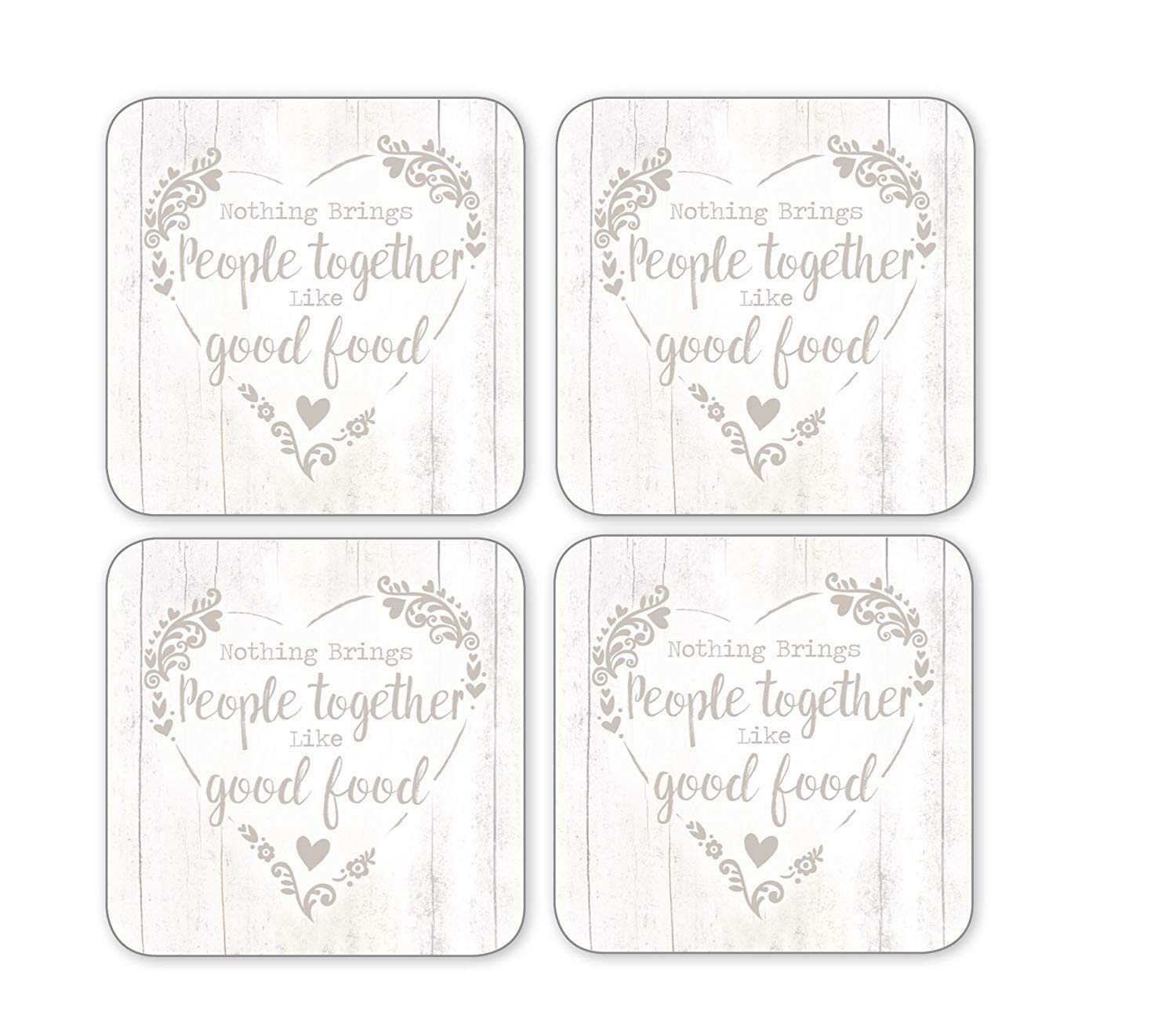 Cooksmart Food for Thought Set of 4 Coasters