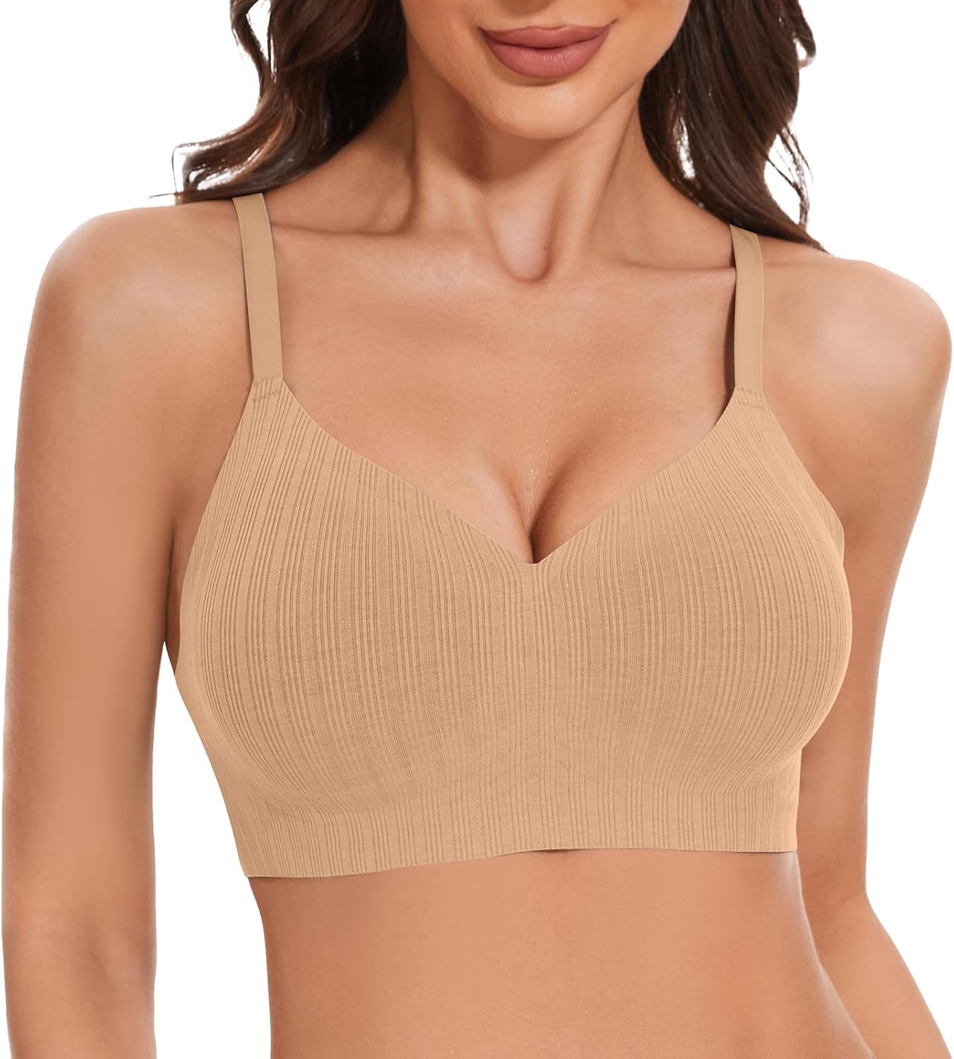 Comfortable Wireless Push Up Bra for Women No Underwire Seamless Bra with Support Full Coverage Padded Bralette