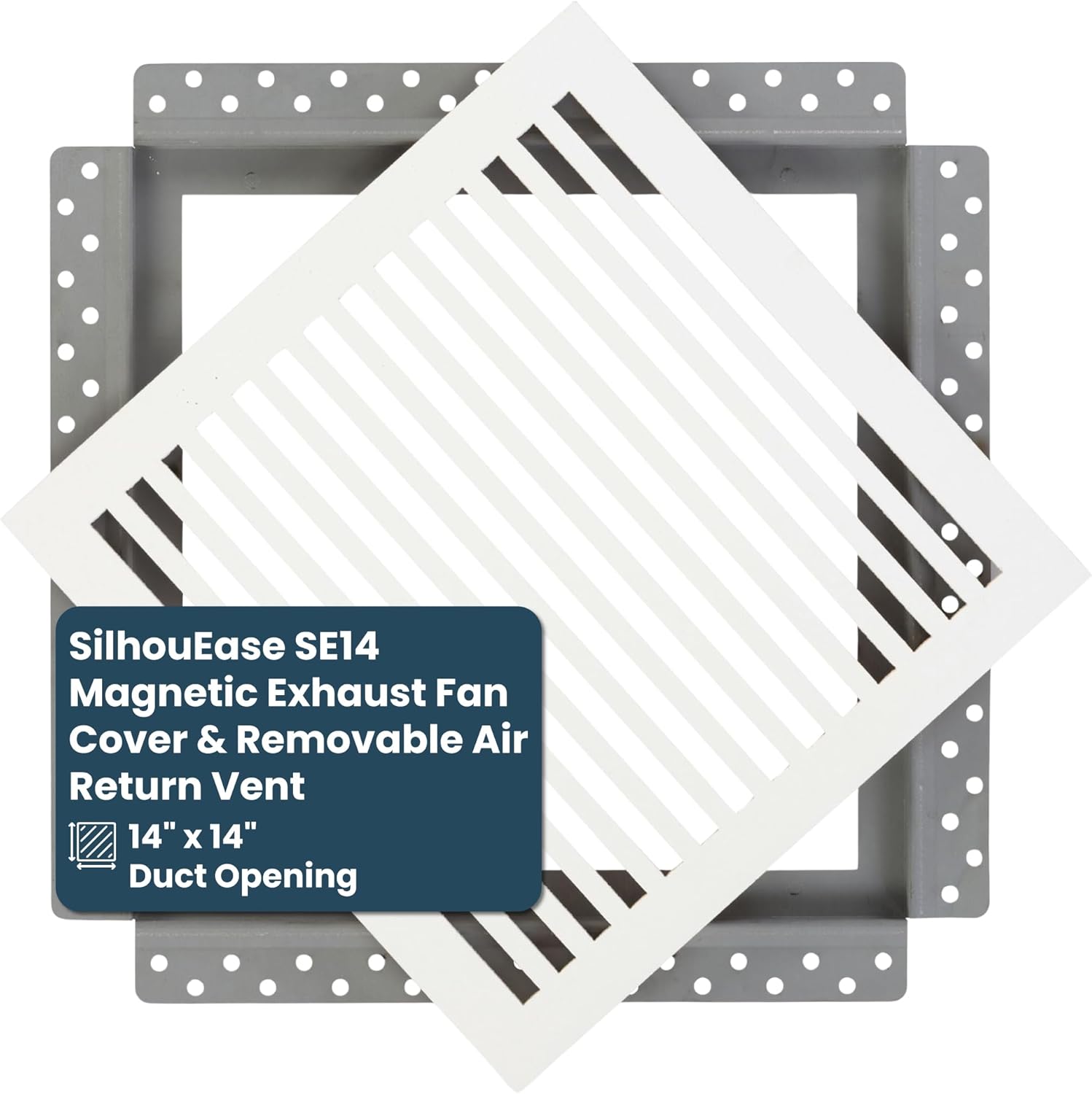 SilhouEase SE14 with product label indicating 14x14 inch duct opening