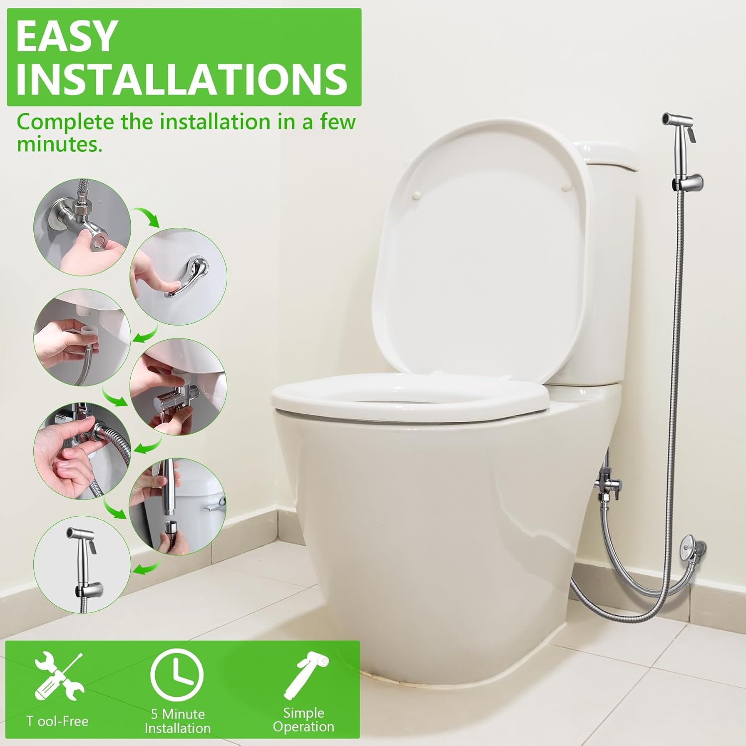 YA MI Multi Functional Hand-held Toilet Spray, Toilet Muslim Shower Sprinkler, Suitable for Women's Washing, Baby Bathing, Diaper Cleaning Spray