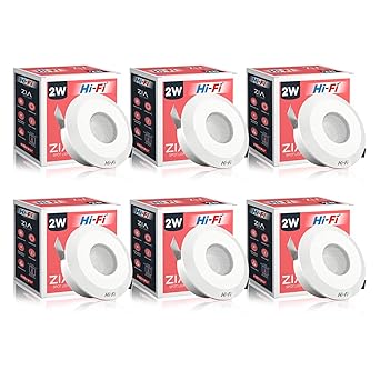 Elleys' Zia - Spot Light With Compact Design Perfect for Home As Well As Commerical Spaces (Pack of 6, 2W, 4K)