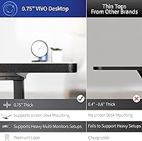Vista 8 de VIVO DESK-KIT-E2B1B - Escritorio eléctrico de pie con motor doble, ajuste de altura de memoria, serie E2B, marco negro superior negro, DESK-KIT-E2B1B