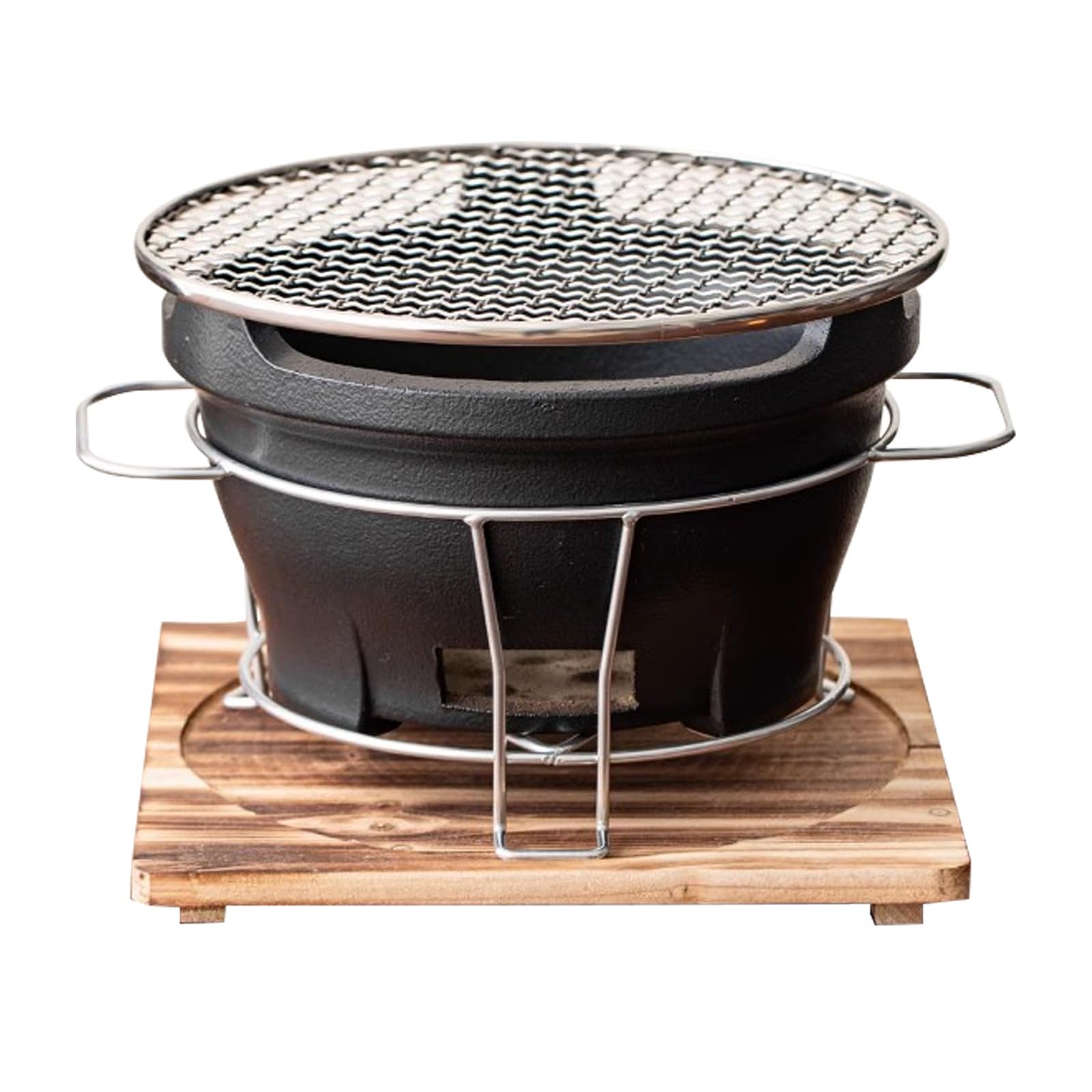 Estufa de Barro para cocinar al Aire Libre, Estufa de carbón portátil para Exteriores, para Preparar té y café, Herramientas para Barbacoa de Camping, con Rejilla de Hierro y Parrilla, para