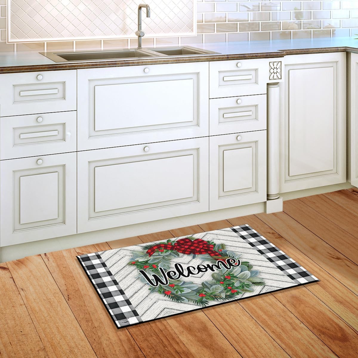 Briarwood Lane Winter Wreath Welcome Doormat
