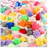 80pcs Mochi Squishy Toys, Mini Kawaii Squishy Fidget Toys Bundles Squishies Party Favors for Kids Gift for Easter Basket Stuffers Egg Fillers Birthday Classroom Prize Pinata Christmas Stocking