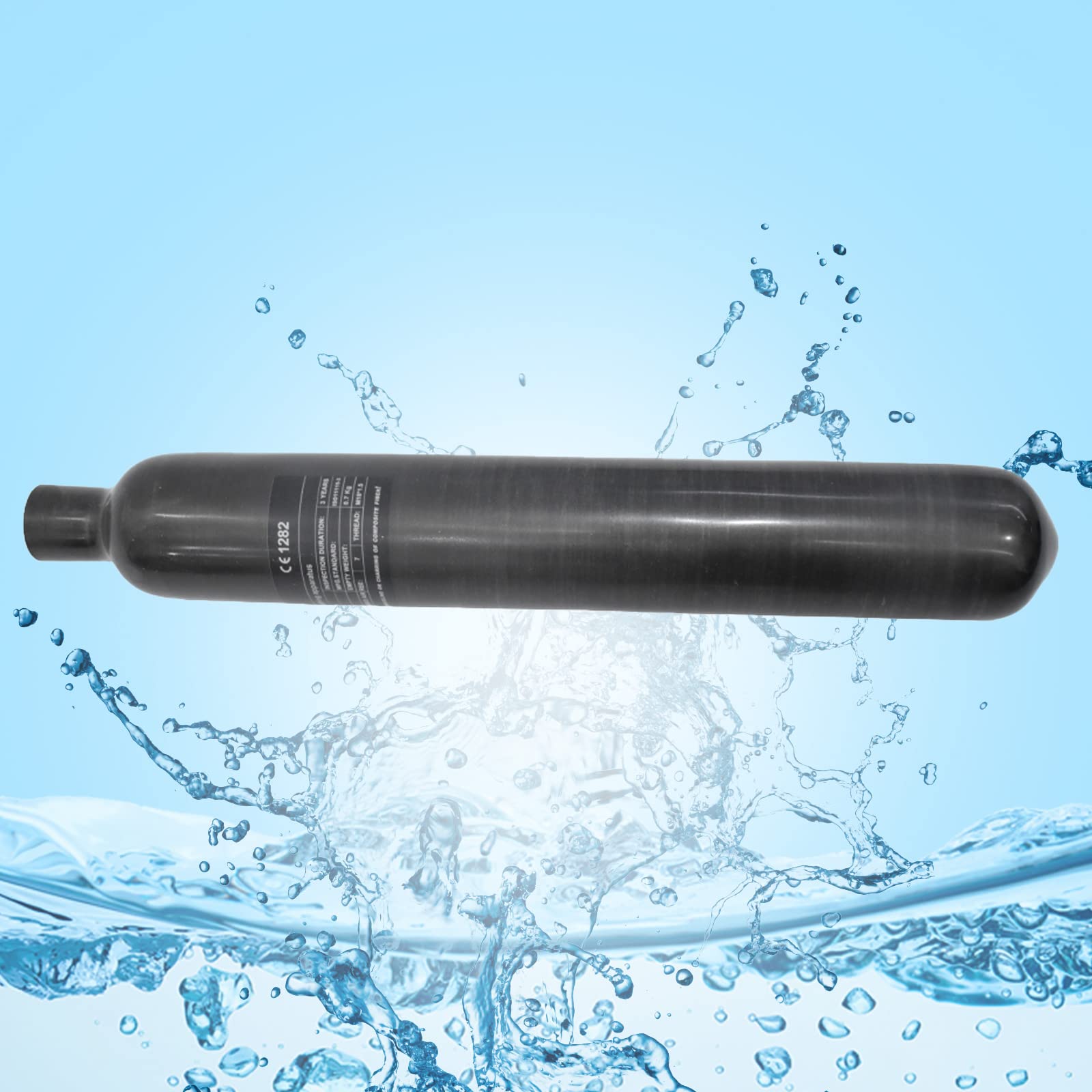 TUXING 30Mpa 4500Psi 0.7L 42Cu en 700cc Tanque HPA de Fibra de Carbono, Cilindro de Gas, Paintball Hunting para PCP Air Rifle Gun Daystate y FX Thread M18 * 1.5