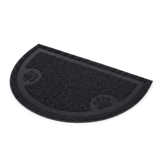 Foto 4 de 8 de Relaxdays Alfombrilla Higiénica para Gatos, Antideslizante, Impermeable, de PVC, para Comedero, 40x59 cm
