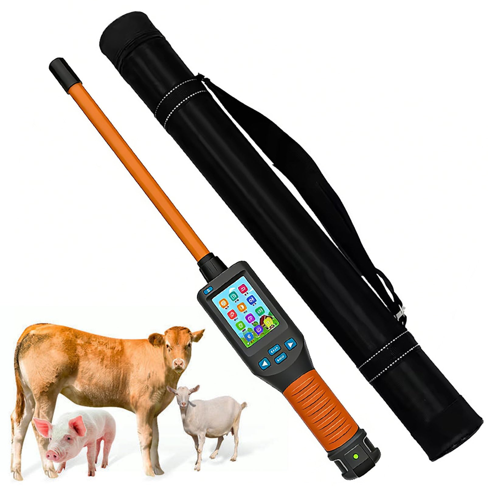 HNBYLMM Pet Microchip Scanner, FDX-B/HDX/EMID Animal Handheld ID Scanner Reader, with LCD Display, Rechargeable Battery, Storage Up To 20000 Datas, USB Connection, for Farms Shelters