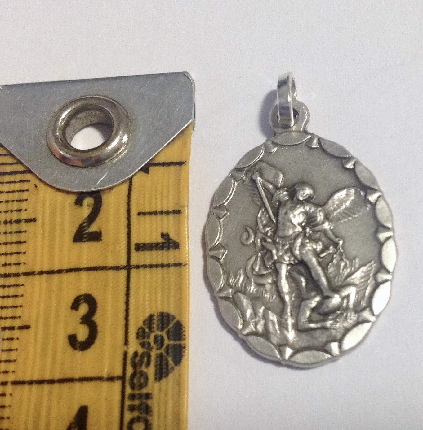 I G J MEDAGLIA DI SAN MICHELE IN ARGENTO MASSICCIO 925 MILLESIMI - SANTO PATRONO DELLA POLIZIA DI STATO