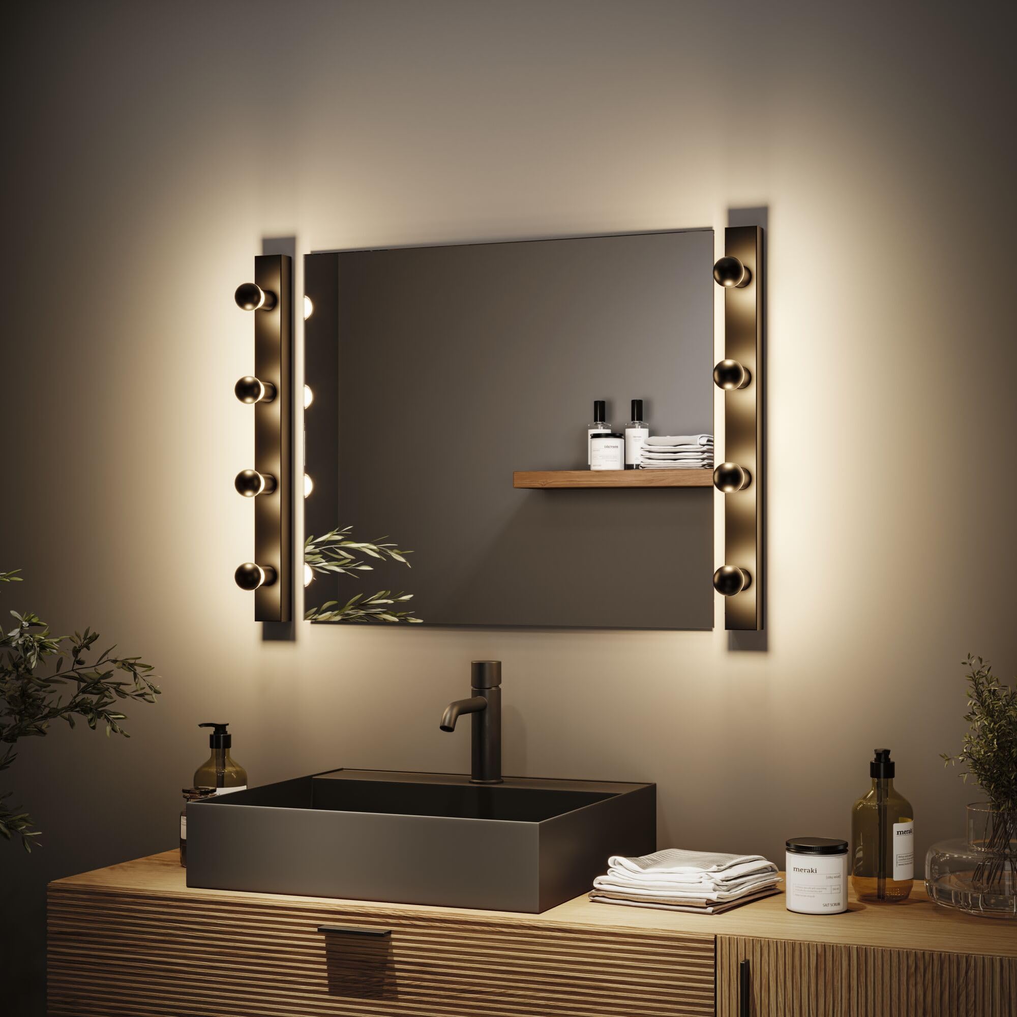 Paulmann 80099 Spiegelleuchte IP44 E14 230V max. 4x40W dimmbar Schwarz