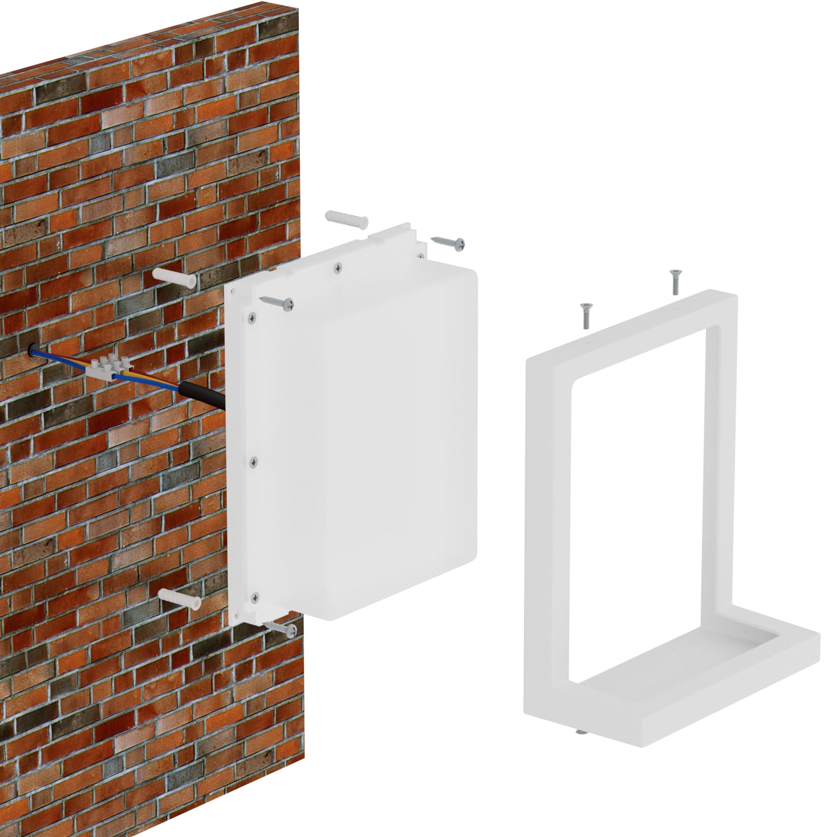 Klighten Lámpara LED para exteriores de 30 W, aplique blanco cálido de 3000 K, lámpara para exteriores IP65, aplique de aluminio para terraza, jardín, Blanco