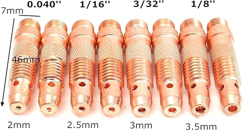 Miniatura 3 de Alffun Kit de lentes de gas de soldadura TIG de 58 piezas, kit de consumibles de boquilla de alúmina para cuerpo de pinza, compatible con accesorios