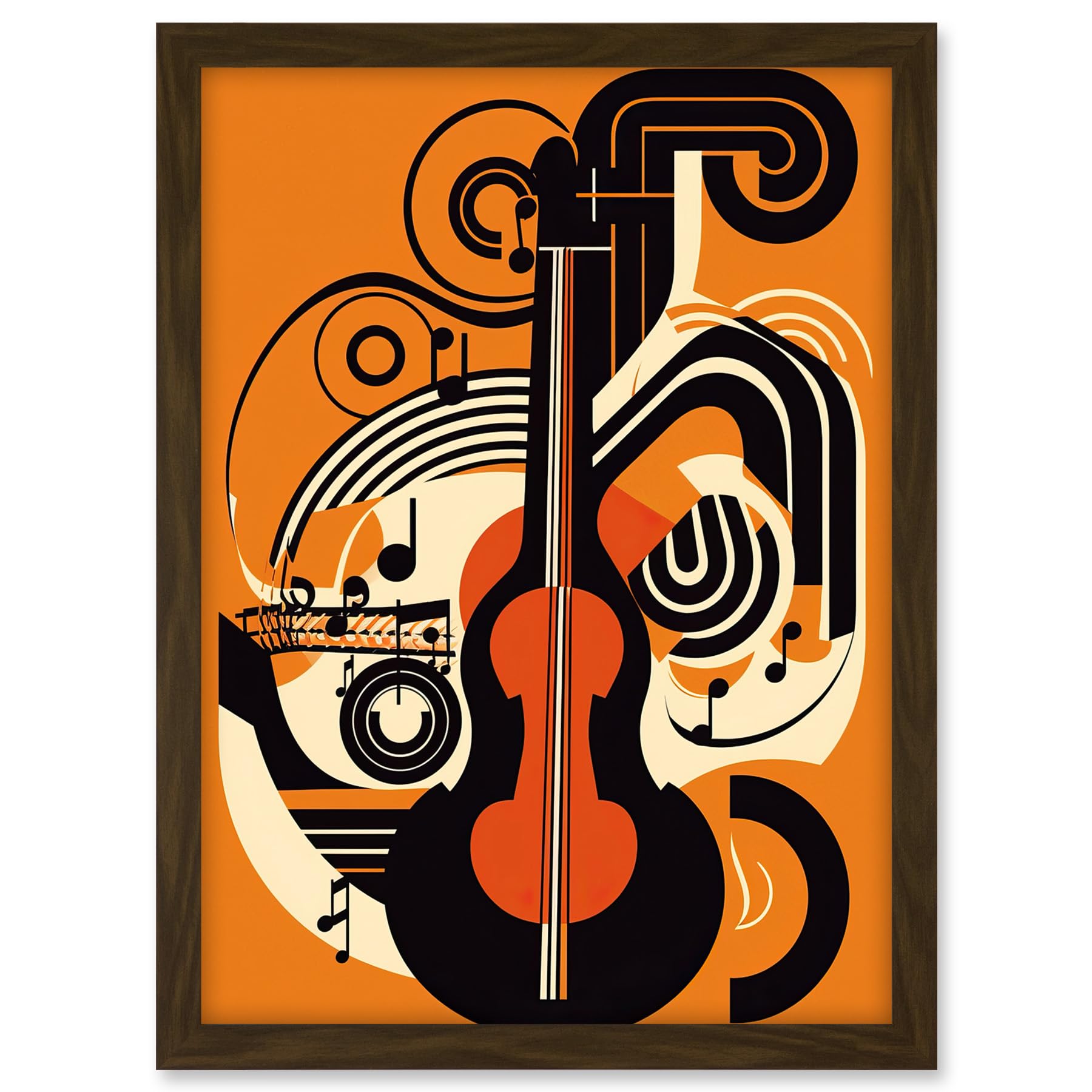 Artery8 Abstract Guitar Graphic Music Poster Illustration Artwork Framed A3 Wall Art Print