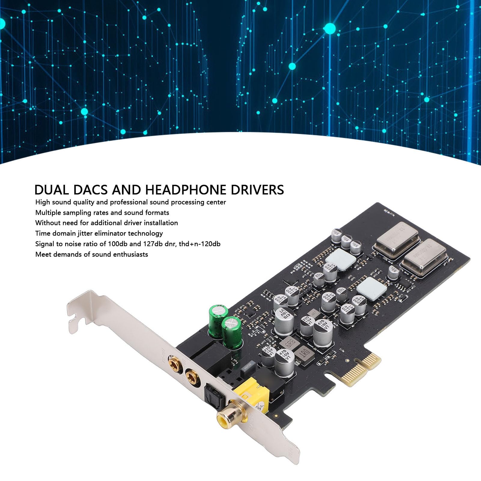 Scheda HiFi PCIE Dual DAC Digitale Professionale per Appassionati di Musica 1 unità