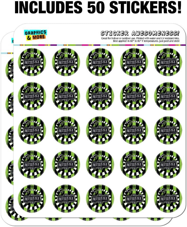 Beetlejuice Beetle Worm 1" Planner Calendar Scrapbooking Crafting Clear Stickers - Image 3