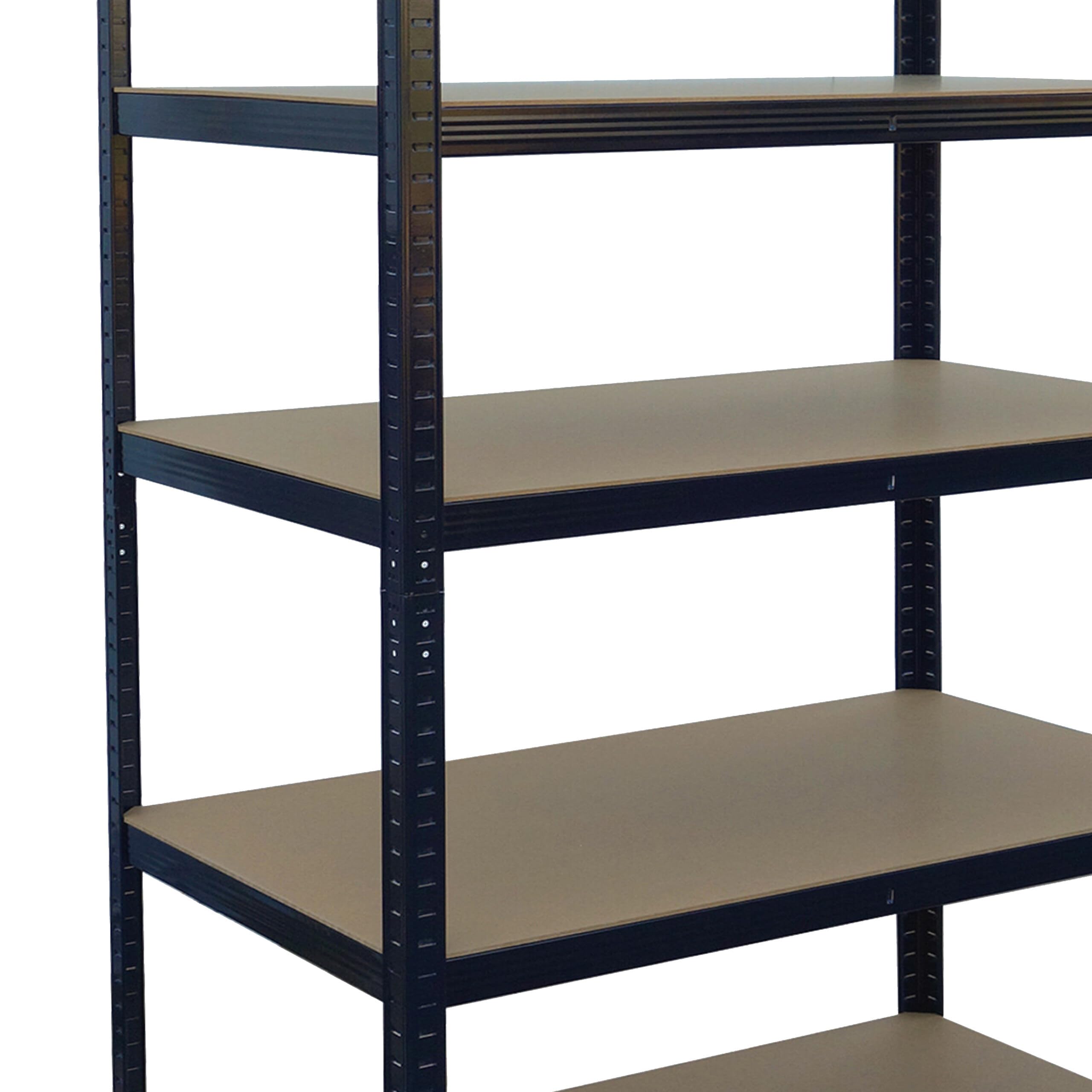 Relaxdays Scaffale portacarichi Nero/Marrone, 5 Ripiani, 180x100x30 cm, capacità 875 kg, in Castro a Incastro