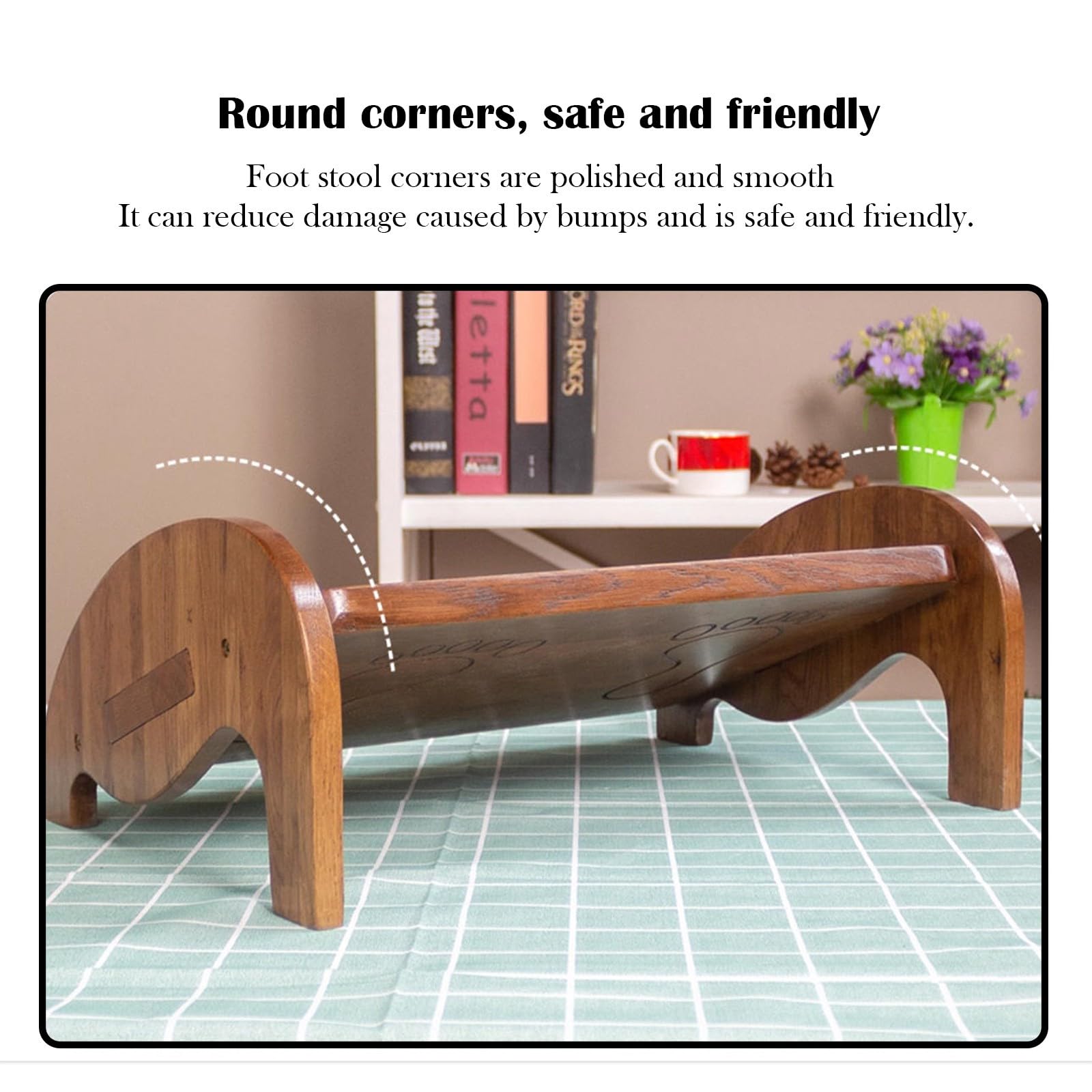 Poggiapiedi in legno massello, poggiapiedi da ufficio a doppio uso, ergonomico, portatile e comodo da riporre, adatto per casa/ufficio(light,44 * 30 * 16.7CM)