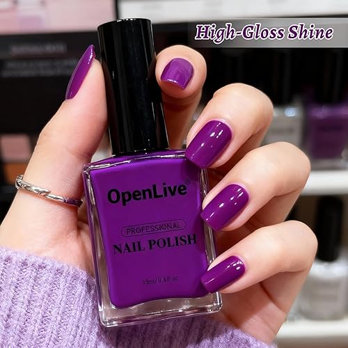 Miniatura 4 de 18ml Esmalte de uñas morado de gran volumen de secado rápido, esmalte de uñas de secado rápido y de larga duración para arte de uñas mate DIY,
