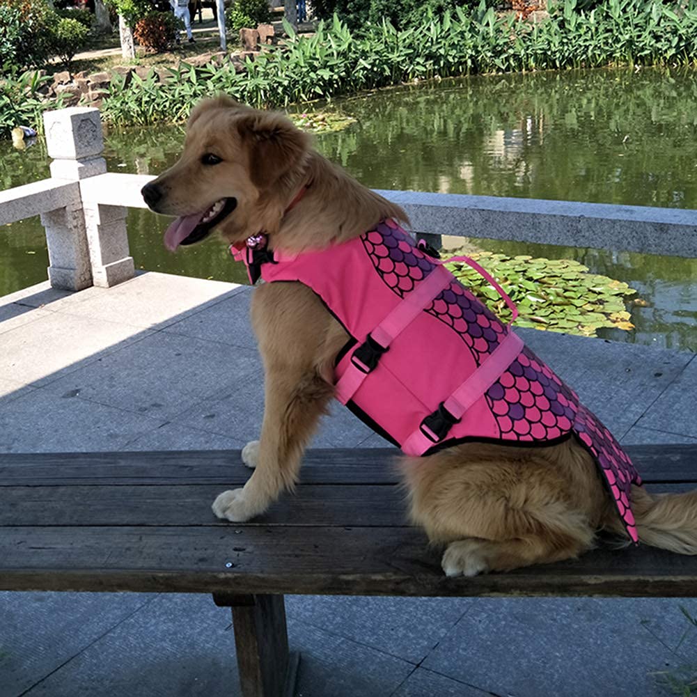 OMEM Schwimmweste für Hunde, Schwimmwesten für Welpenbecken, Ideal zum Schwimmen, Surfen, Bootfahren und um Ihren Welpen Sicher im Wasser zu Halten