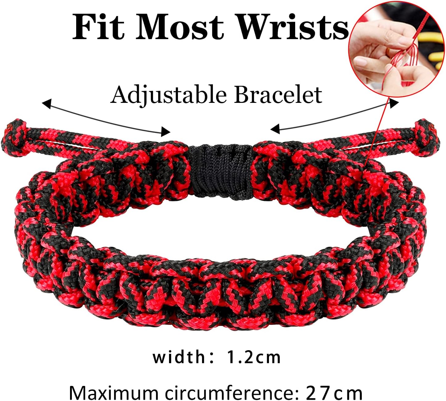 JENDEAR SHINE Men's Nautical Rope Bracelet, Hand Braided Paracord Thread Bracelet, Waterproof Adjustable Outdoor Surf Bracelet image 4