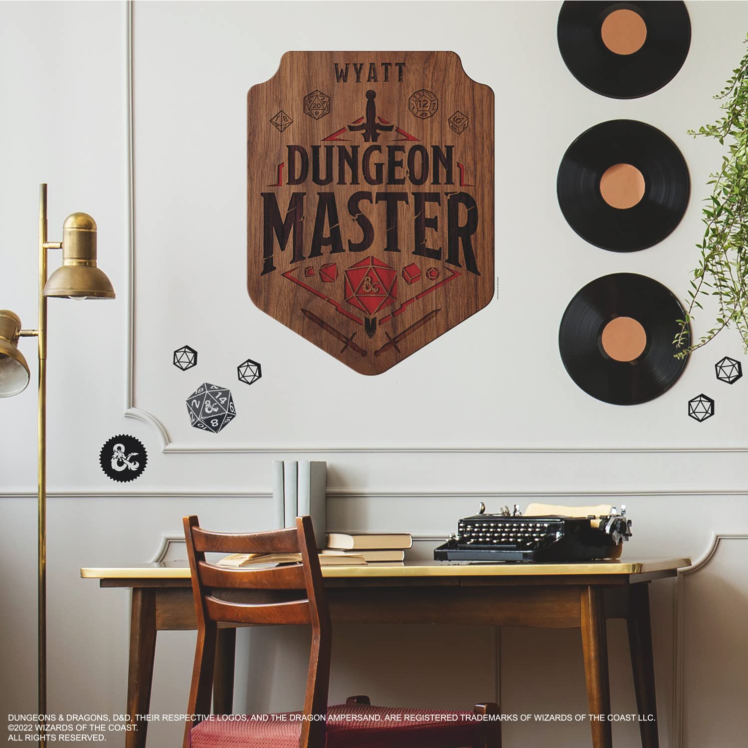 RoomMatesRMK5349GM Dragons Dungeon Master Giant with Alphabet Peel and Stick Wall Decals, red, Black, White, Brown