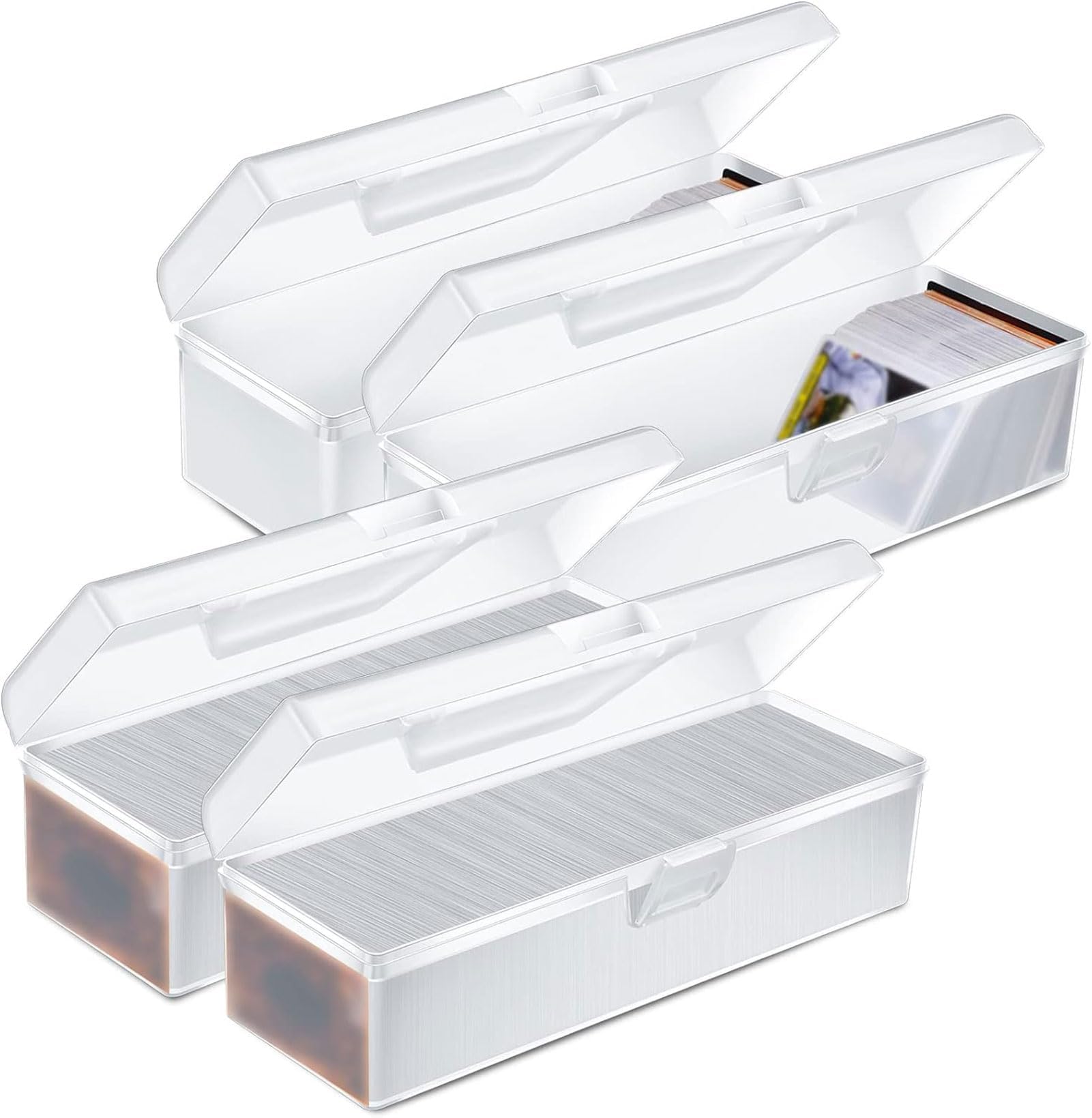 SOOFAM Trading Card Storage Box，Card Storage Box Plastic，Baseball Football Card Storage Plastic Box，Playing Card Case Compatible With MTG，Large for 1200 Cards，Fit for Toploader and Standard Card